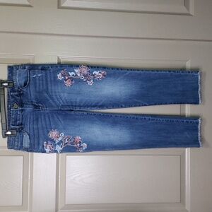 White House Black Market the straight embroidery denim Jeans size 2
